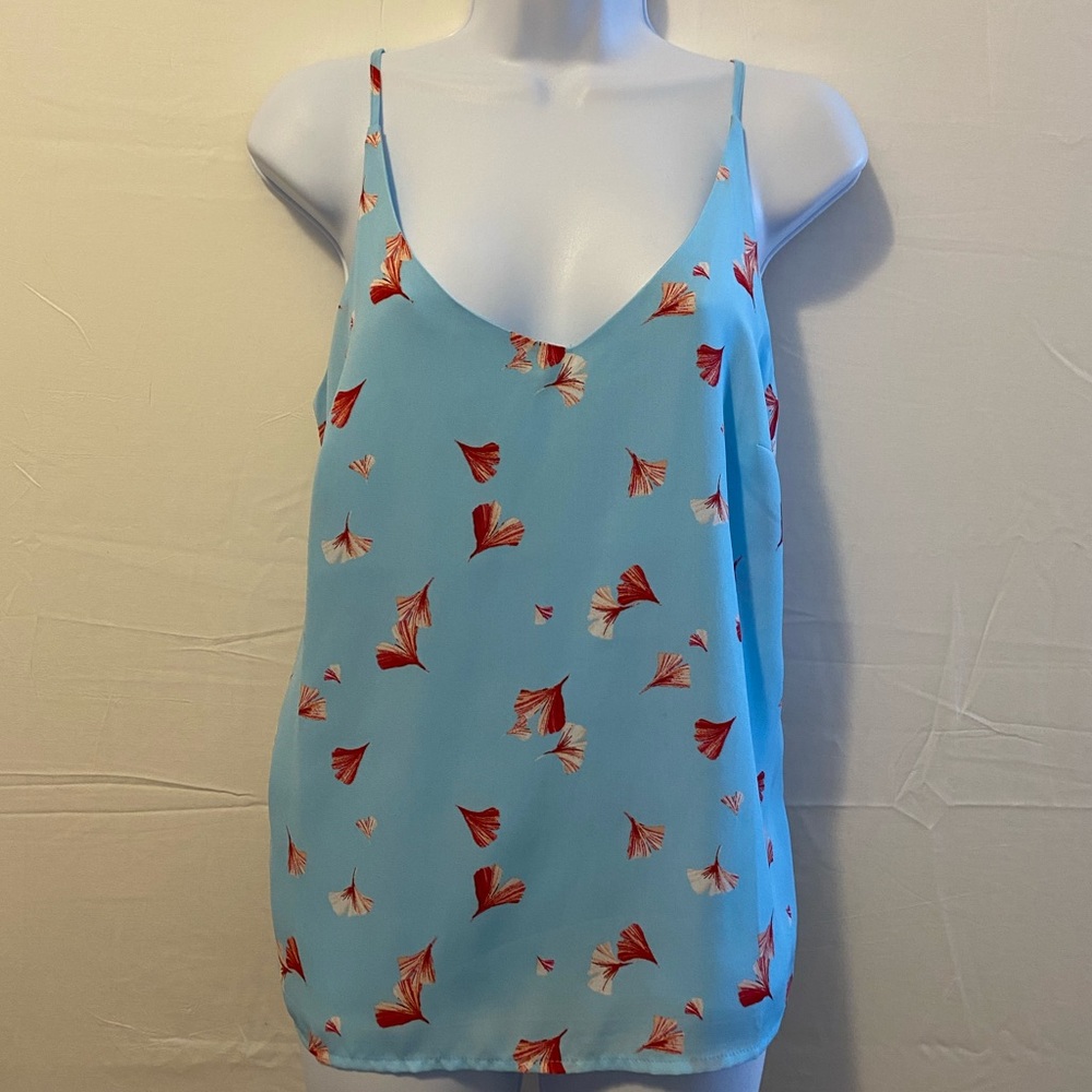 NWT Banana Republic Leafy Blue Solid Strappy Camisole size XS
